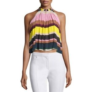Apiece Apart Olivera striped silk crepe swing halter tank top size 6